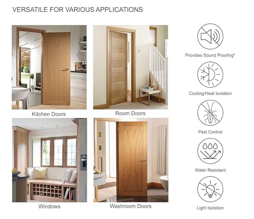 Claiez 39Inch Door Bottom Gap Filler Strip, Stop Outside Dust, Hot Air, Insects, Water, Use in Wooden, Steel, Fiber, Plastic Doors 20mm Thickness Brown Pack of 3 - Image 3