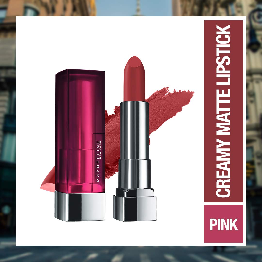 Maybelline New York Matte Lipstick, Intense Colour, Moisturised Lips, Color Sensational Creamy Matte, 807 Dried Rose, 3.9g - Image 7
